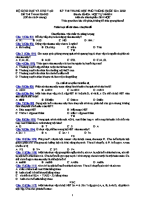 Đề thi tham khảo Trung học phổ thông Quốc gia môn Sinh học (Có đáp án)